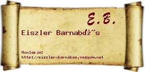 Eiszler Barnabás névjegykártya
